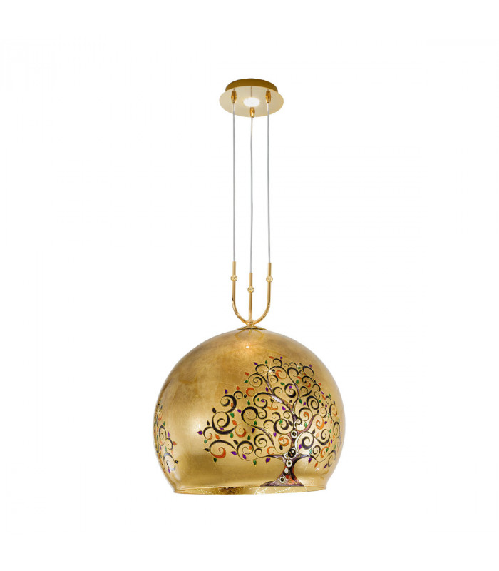 Luna Glass Dome Pendant Ceiling Light 2 Light 24 Carat Gold-1