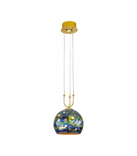 Luna Glass Dome Pendant Ceiling Light 2 Light 24 Carat Gold-1