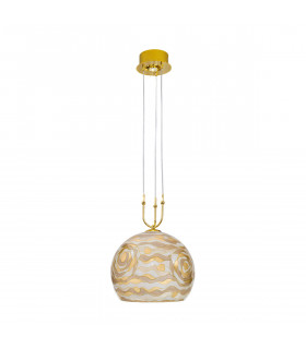 Luna Glass Dome Pendant Ceiling Light 2 Light 24 Carat Gold-1