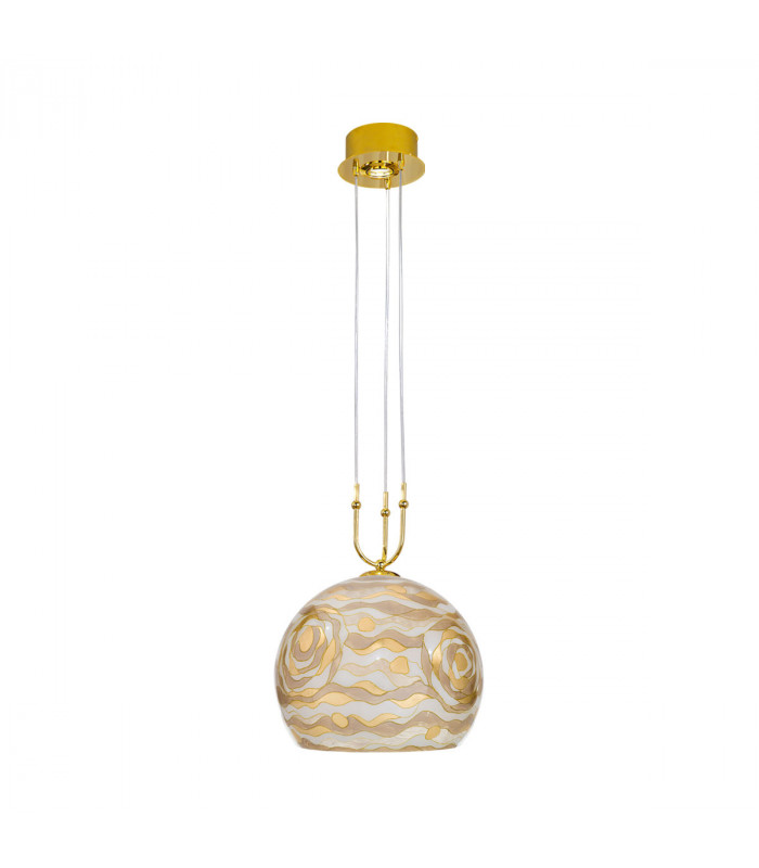 Luna Glass Dome Pendant Ceiling Light 2 Light 24 Carat Gold-1