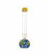 Luna Glass Dome Pendant Ceiling Light 2 Light 24 Carat Gold-1