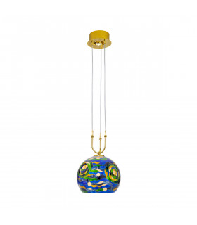 Luna Glass Dome Pendant Ceiling Light 2 Light 24 Carat Gold-1