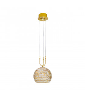 Luna Glass Dome Pendant Ceiling Light 2 Light 24 Carat Gold-1