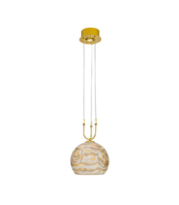 Luna Glass Dome Pendant Ceiling Light 2 Light 24 Carat Gold-1