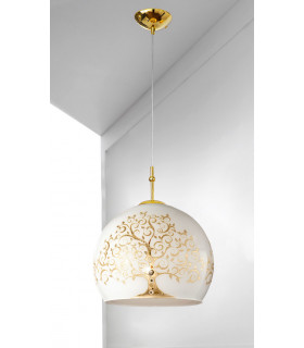 Luna Glass Dome Pendant Ceiling Light 24 Carat Gold-1
