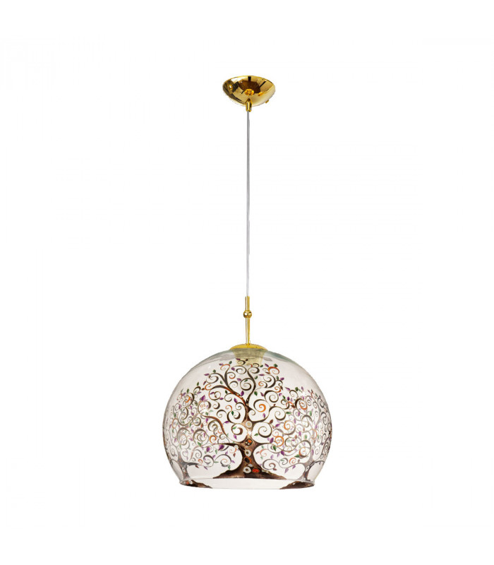Luna Glass Dome Pendant Ceiling Light 24 Carat Gold-1