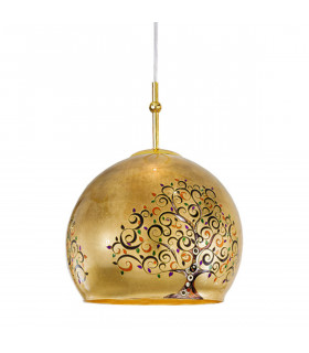 Luna Glass Dome Pendant Ceiling Light 24 Carat Gold-1