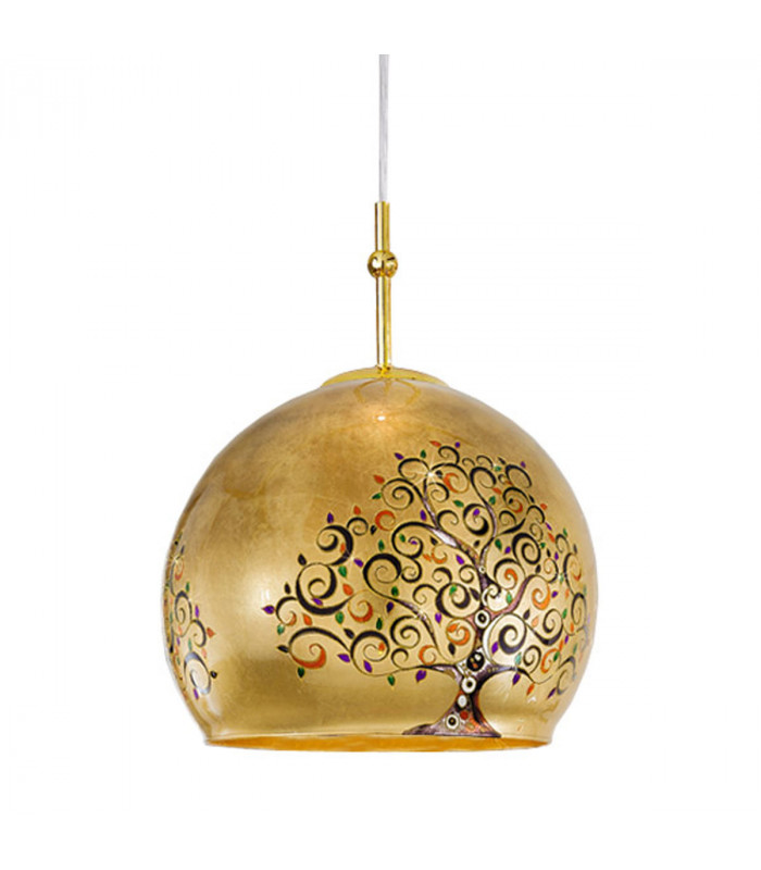 Luna Glass Dome Pendant Ceiling Light 24 Carat Gold-1