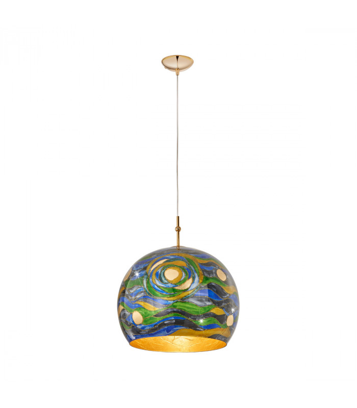 Luna Glass Dome Pendant Ceiling Light 24 Carat Gold-1