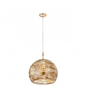 Luna Glass Dome Pendant Ceiling Light 24 Carat Gold-1