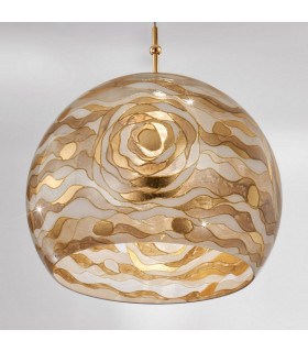 Luna Glass Dome Pendant Ceiling Light 24 Carat Gold-2