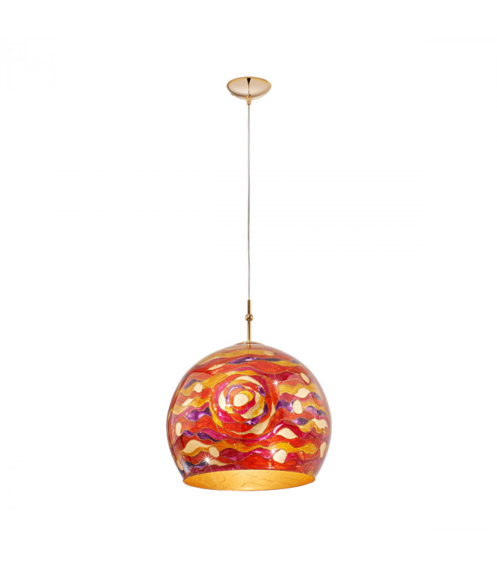 Luna Glass Dome Pendant Ceiling Light 24 Carat Gold-1