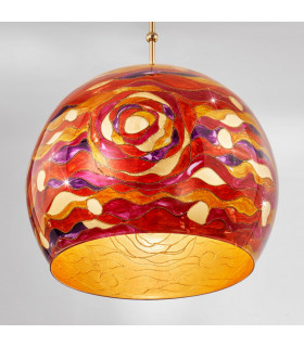 Luna Glass Dome Pendant Ceiling Light 24 Carat Gold-2
