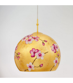Luna Glass Dome Pendant Ceiling Light 24 Carat Gold-2