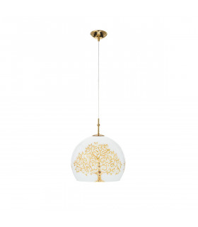 Luna Glass Dome Pendant Ceiling Light 24 Carat Gold-1