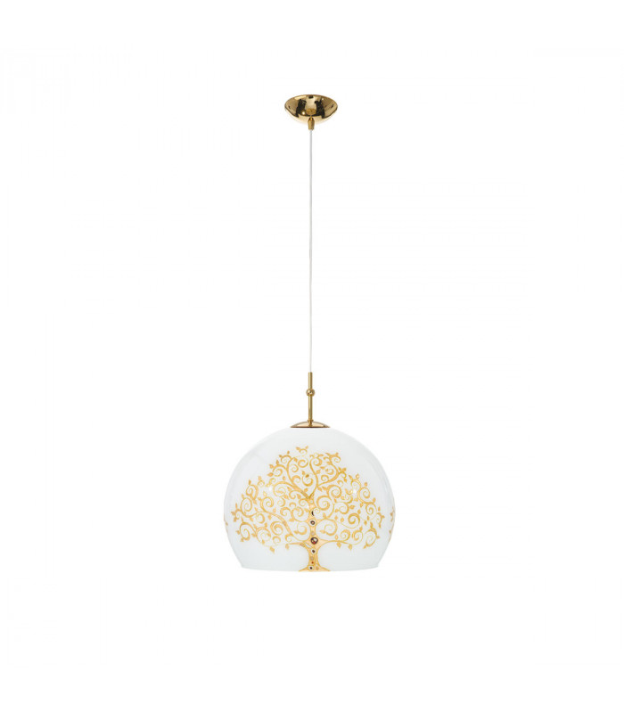 Luna Glass Dome Pendant Ceiling Light 24 Carat Gold-1