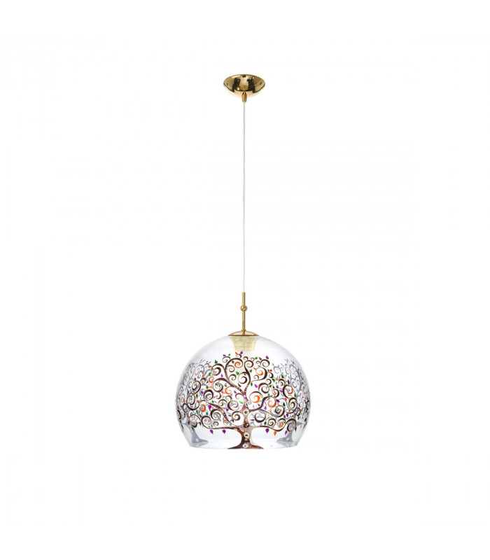 Luna Glass Dome Pendant Ceiling Light 24 Carat Gold-1