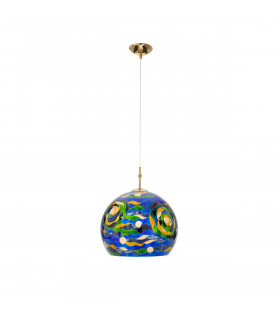 Luna Glass Dome Pendant Ceiling Light 24 Carat Gold-1