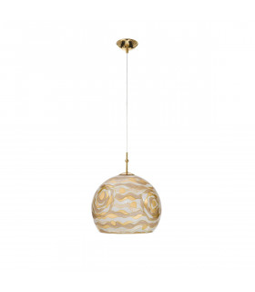 Luna Glass Dome Pendant Ceiling Light 24 Carat Gold-1