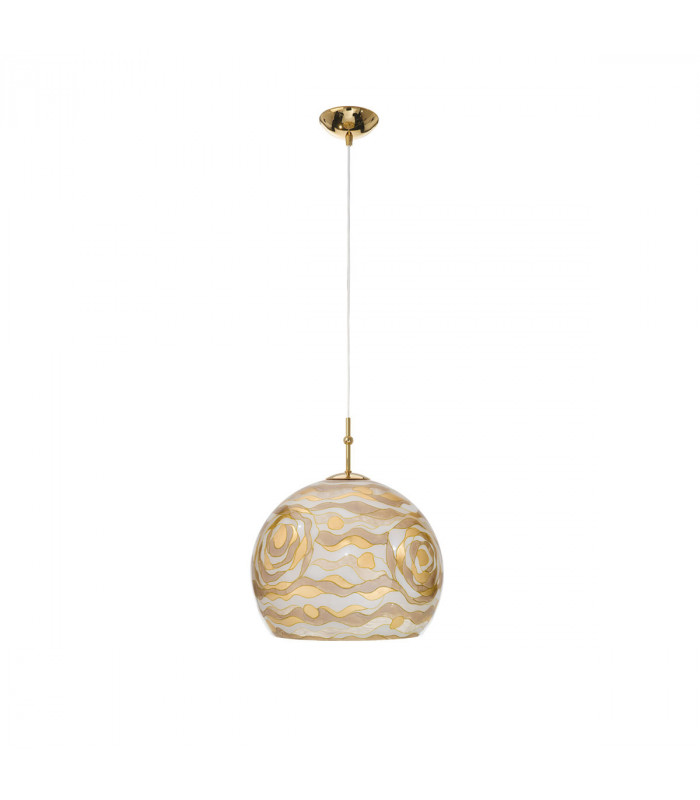 Luna Glass Dome Pendant Ceiling Light 24 Carat Gold-1