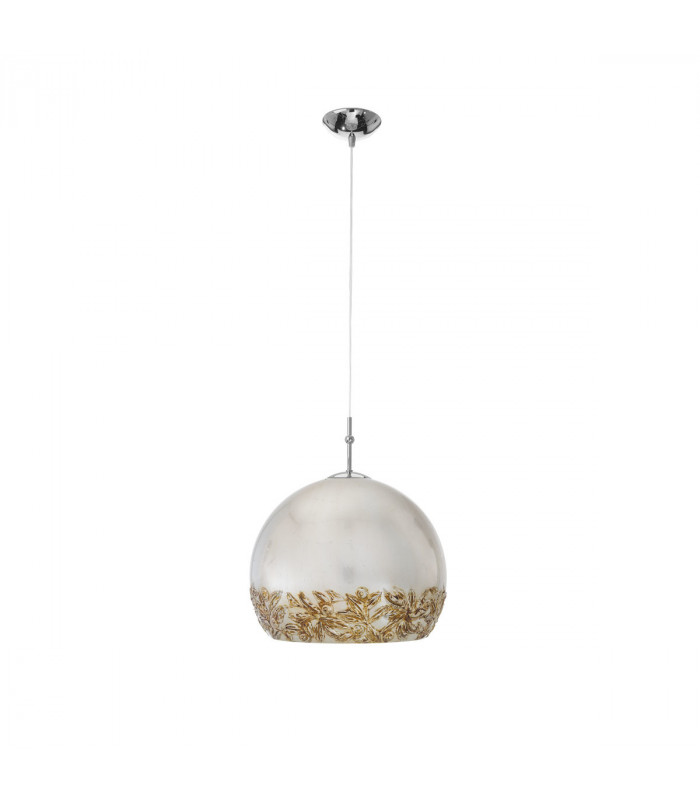 Luna Glass Dome Pendant Ceiling Light Chrome-1