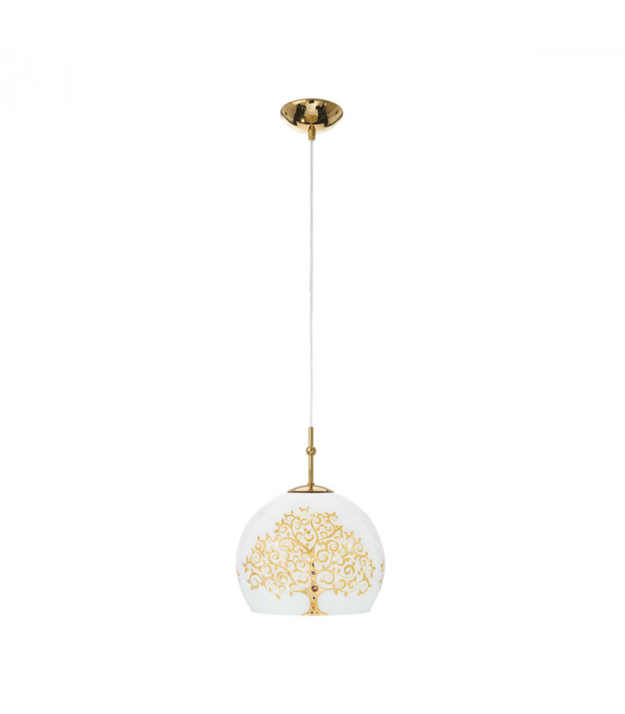 Luna Glass Dome Pendant Ceiling Light 24 Carat Gold-1