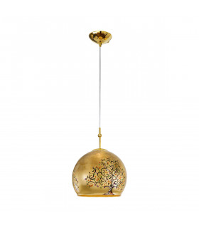 Luna Glass Dome Pendant Ceiling Light 24 Carat Gold-1