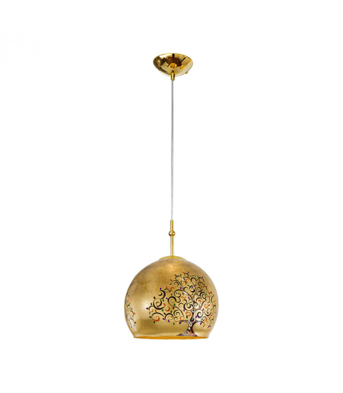 Luna Glass Dome Pendant Ceiling Light 24 Carat Gold-1