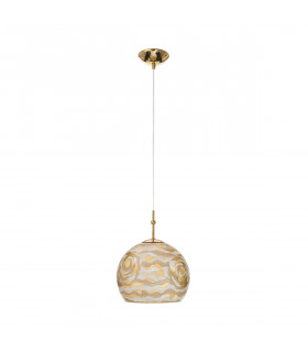 Luna Glass Dome Pendant Ceiling Light 24 Carat Gold-1