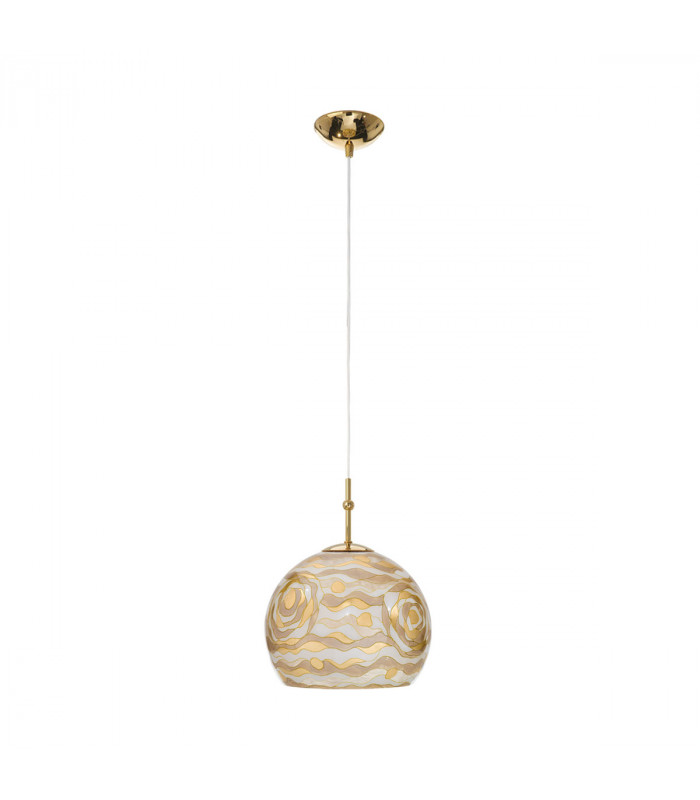 Luna Glass Dome Pendant Ceiling Light 24 Carat Gold-1