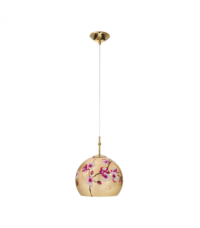Luna Glass Dome Pendant Ceiling Light 24 Carat Gold-1