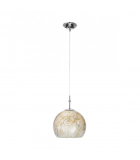 Luna Glass Dome Pendant Ceiling Light Chrome-1
