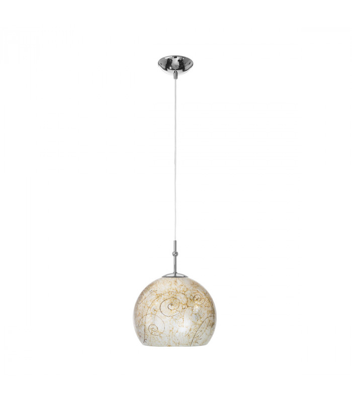 Luna Glass Dome Pendant Ceiling Light Chrome-1