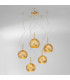 Luna Glass Cluster Pendant Ceiling Light 5 Light 24 Carat Gold-2