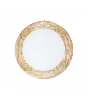 Serena Glass Decorative Flush Ceiling Light 3 Light 24 Carat Gold-1