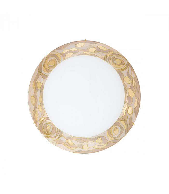 Serena Glass Decorative Flush Ceiling Light 3 Light 24 Carat Gold-1