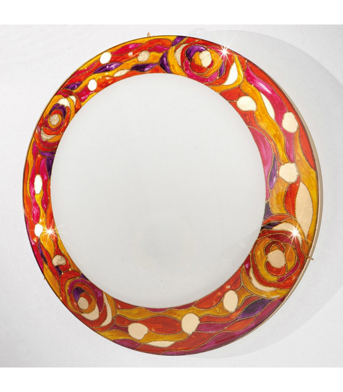 Serena Glass Decorative Flush Ceiling Light 4 Light 24 Carat Gold-2