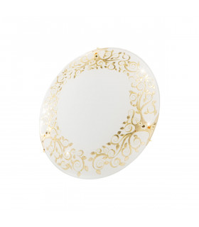Serena Glass Decorative Flush Ceiling Light 2 Light 24 Carat Gold-1
