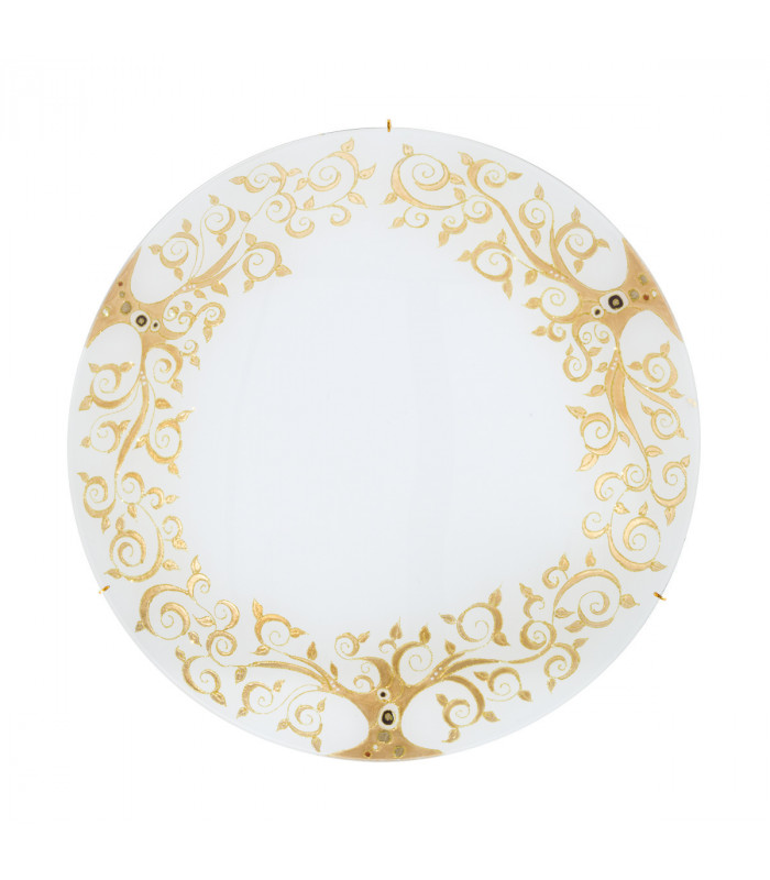 Serena Glass Decorative Flush Ceiling Light 3 Light 24 Carat Gold-1