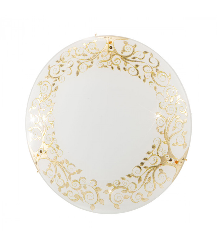 Serena Glass Decorative Flush Ceiling Light 4 Light 24 Carat Gold-1
