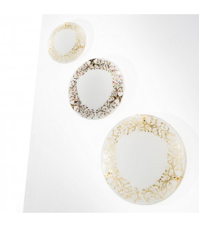 Serena Glass Decorative Flush Ceiling Light 4 Light 24 Carat Gold-2