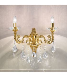 Contarini Crystal Crystal Candle Wall Lamp 2 Light French Gold-2