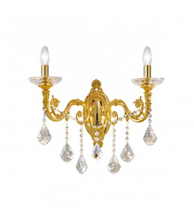 Contarini Crystal Crystal Candle Wall Lamp 2 Light 24 Carat Gold-1