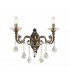 Contarini Crystal Crystal Candle Wall Lamp 2 Light Antique Brass-1