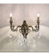 Contarini Crystal Crystal Candle Wall Lamp 2 Light Antique Brass-2