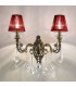 Contarini Crystal Crystal Candle Wall Lamp 2 Light Antique Brass-3