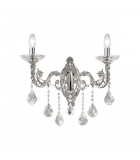 Contarini Crystal Crystal Candle Wall Lamp 2 Light Chrome-1