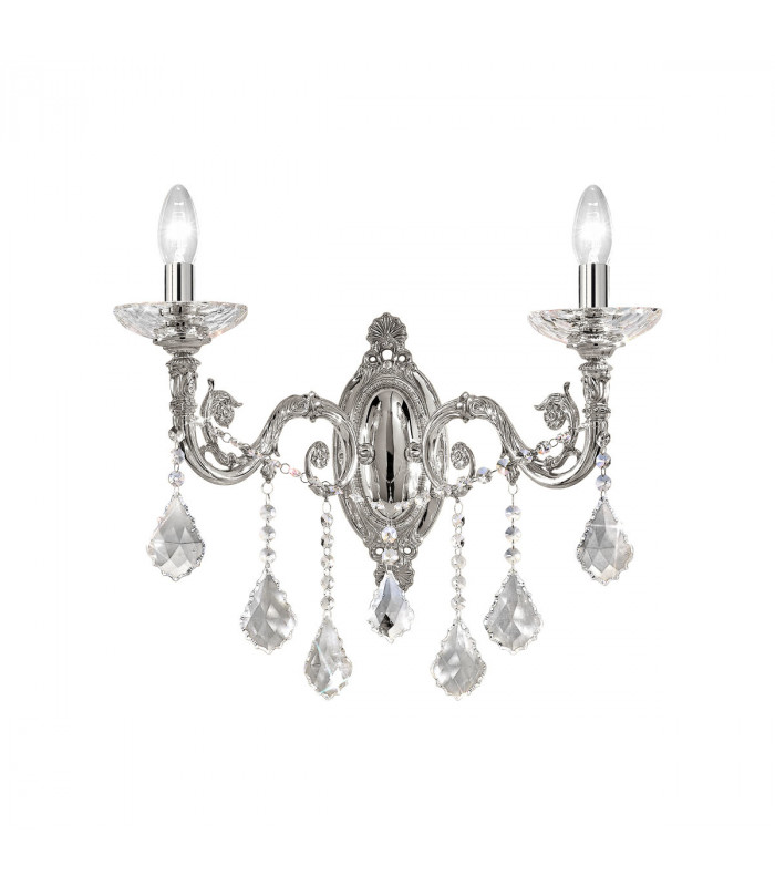 Contarini Crystal Crystal Candle Wall Lamp 2 Light Chrome-1