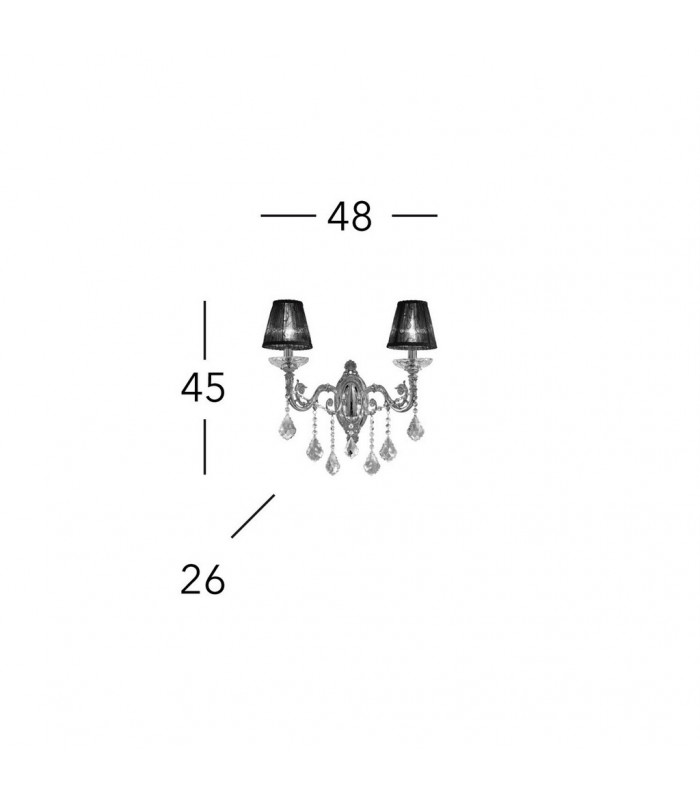Contarini Crystal Crystal Candle Wall Lamp 2 Light Chrome-5