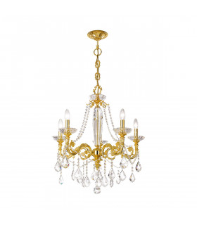 Contarini Crystal Crystal Multi Arm Chandeliers 5 Light 24 Carat Gold-1